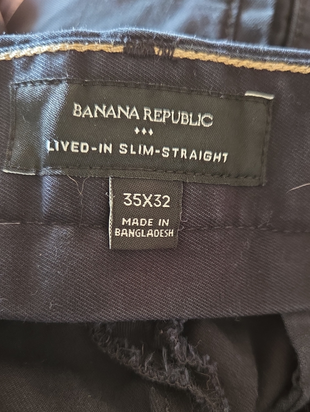 Banana Republic Black Lived-In Slim-Straight Pants